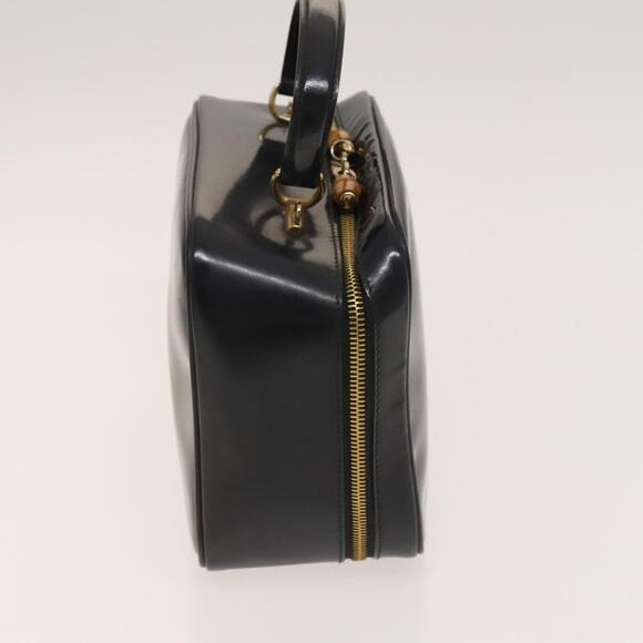 GUCCI Bamboo Bag Patent Leather Gold Dark Gray 000 3270 000 3270 - Picture 5 of 12